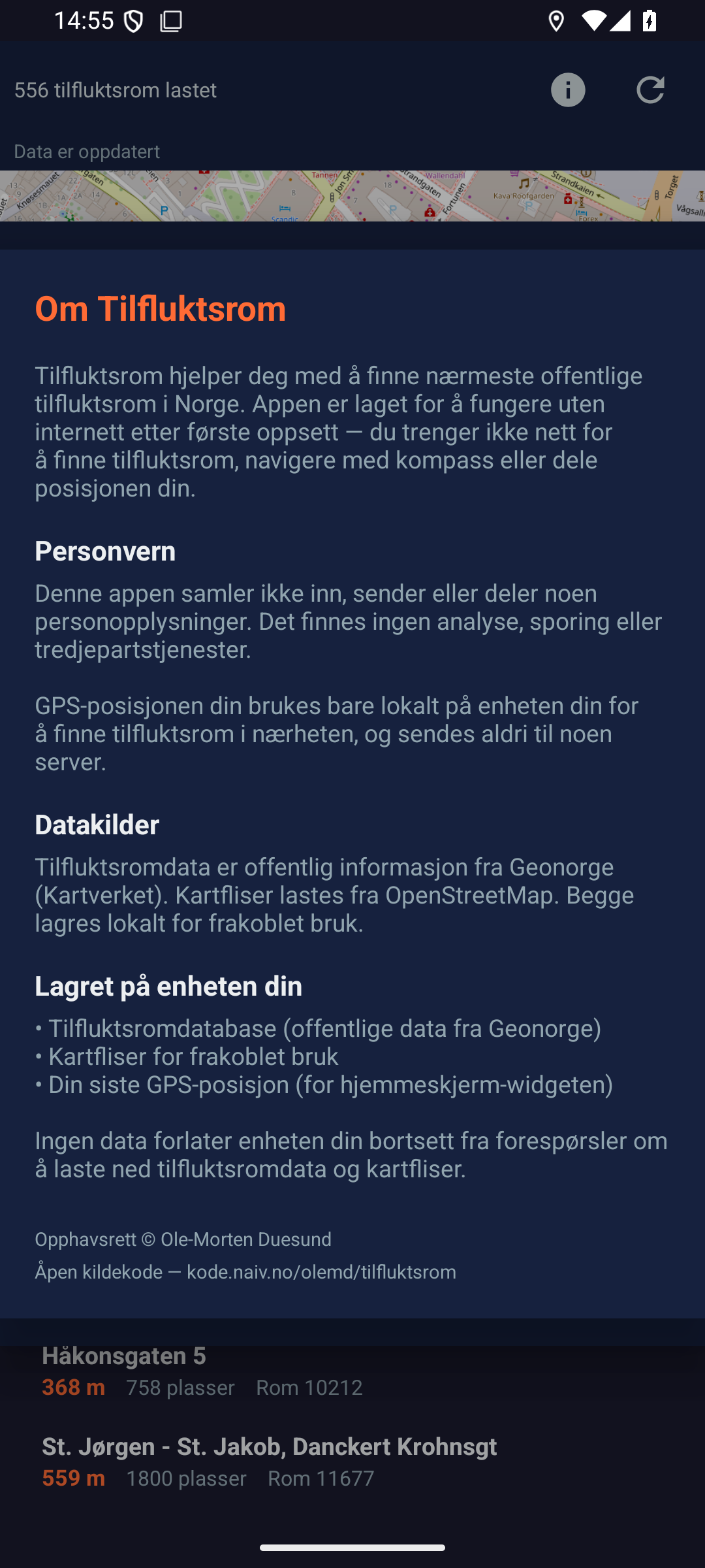 Om-side med personvernerklæring